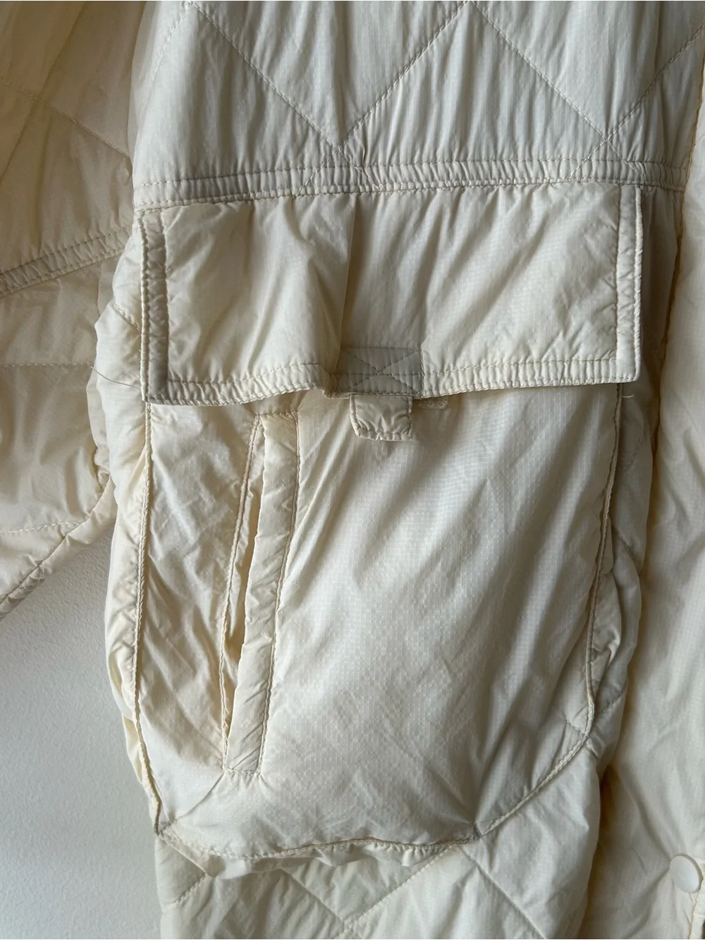 By Anthropologie Lightweight Quilted Shacket Jacket Cream S_6